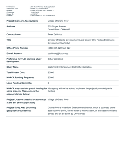 2019 TLCI Planning Study Application