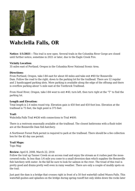 Wahclella Falls, OR