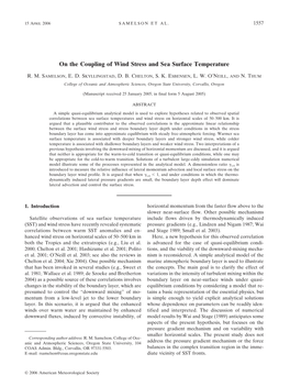 On the Coupling of Wind Stress and Sea Surface Temperature