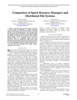Comparison of Spark Resource Managers and Distributed File Systems