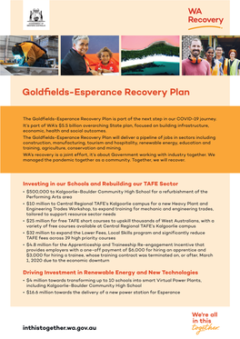 Goldfields-Esperance Recovery Plan