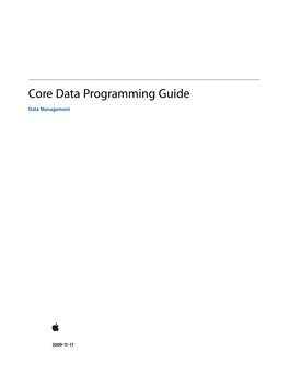 Core Data Programming Guide