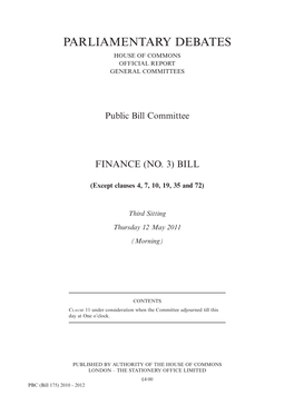 Parliamentary Debates House of Commons Official Report General Committees