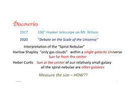 Discoveries 1917 100” Hooker Telescope on Mt