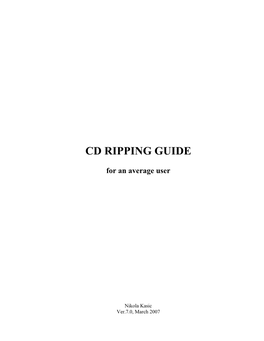 Cd Ripping Guide