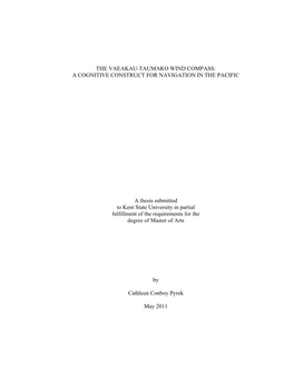 The Vaeakau-Taumako Wind Compass: a Cognitive Construct for Navigation in the Pacific