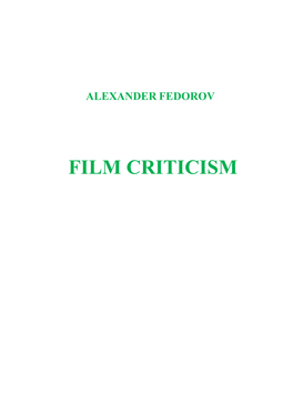 Film Criticism