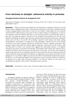 From Darkness to Daylight: Cathemeral Activity in Primates