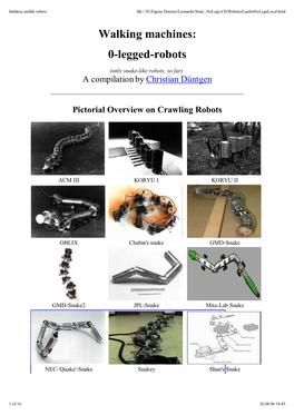 Walking Machines: 0-Legged-Robots