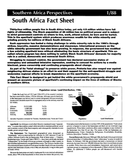 South Africa Fact Sheet