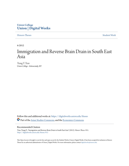 Immigration and Reverse Brain Drain in South East Asia Trang T