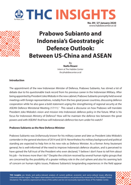 Prabowo Subianto and Indonesia's Geostrategic Defence Outlook