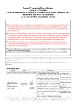 Entrance Examination for 2021 Enrollment