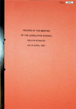 Record of the Meeting M. of the Legislative Council