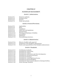 Chapter 27 Flood Control