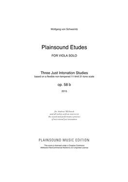 Plainsound Etudes