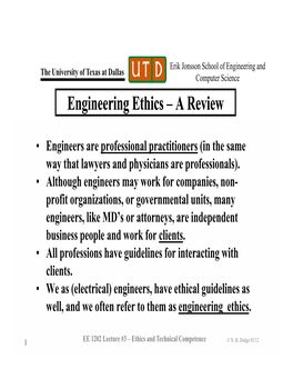 Engineering Ethics – a Review