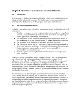 Chapter 1 Overview of Hydraulics and Objective of the Notes