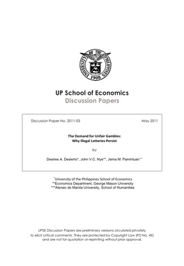 UP School of Economics Discussion Papers