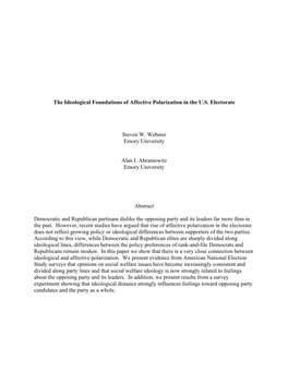 The Ideological Foundations of Affective Polarization in the U.S. Electorate