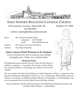 Bulletin for 2020-10-11 – St. Stephen