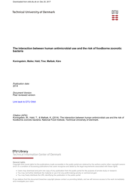 The Interaction Between Human Antimicrobial Use and the Risk of Foodborne Zoonotic Bacteria