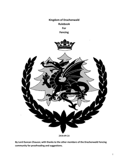 Kingdom of Drachenwald Rulebook for Fencing