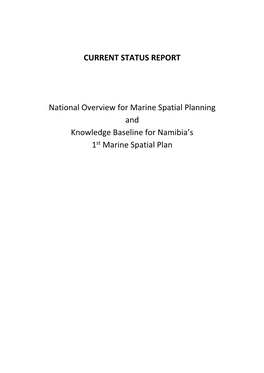 National Overview for Marine Spatial Planning and Knowledge Baseline for Namibia.Pdf