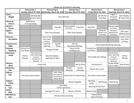 1 Classes Run 9-12 and 2-5 Each Day. Retreat Day 1 Tuesday, March 27