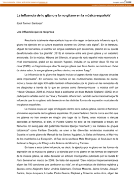 La Influencia De Lo Gitano Y Lo No Gitano En La Música Española1