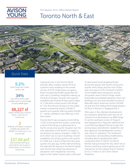 Toronto North and East Office Market Report