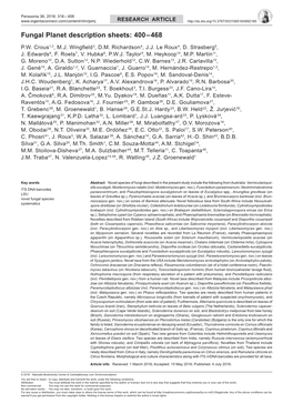 Fungal Planet Description Sheets: 400–468