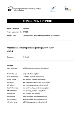 Zoology), First Report C4.3.1