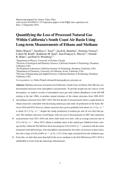 Quantifying the Loss of Processed Natural Gas Within California's