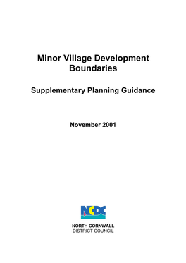 Minor Village Development Boundaries