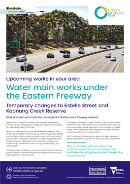 Water Main Works Under the Eastern Freeway