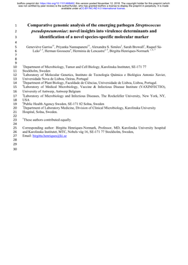 Comparative Genomic Analysis of the Emerging Pathogen