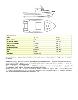 Pilot 19 (P19) Is the Vee Hull Version of Our HM19