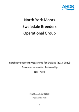 North York Moors Swaledale Breeders Operational Group