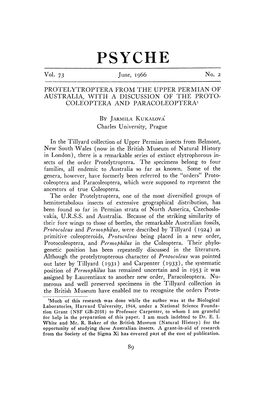 Protelytroptera from the Upper Permian of Australia, with a Discussion of the Protocoleoptera and Paracoleoptera