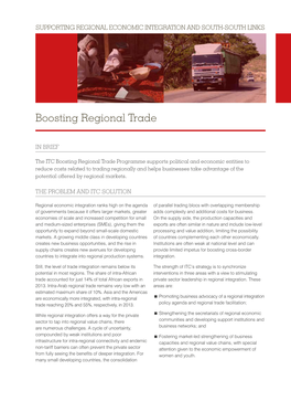 Boosting Regional Trade