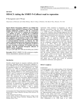 HDAC3: Taking the SMRT-N-Correct Road to Repression