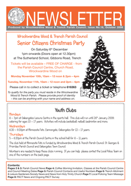 Wrockwardine Wood & Trench Parish Council Senior Citizens Christmas