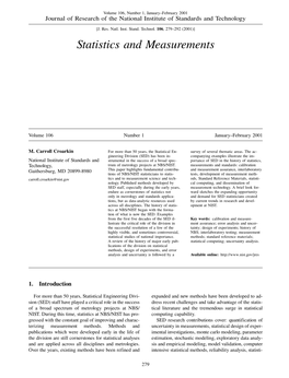 Statistics and Measurements