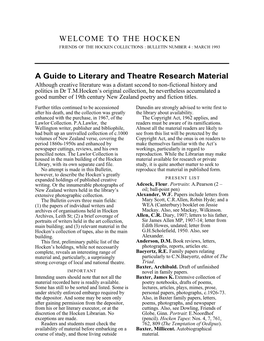 A Guide to Literary and Theatre Research