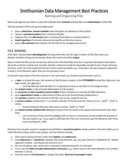 Best Practices for File Naming and Organizing