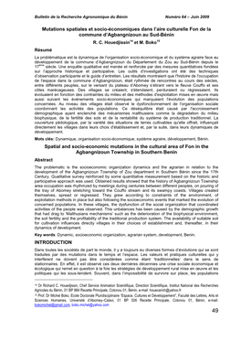 Article 6 BRAB 64 Houedjissin Mutations