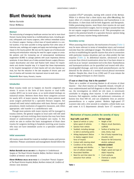 Blunt Thoracic Trauma