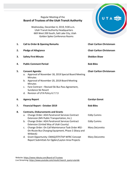 Board of Trustees of the Utah Transit Authority