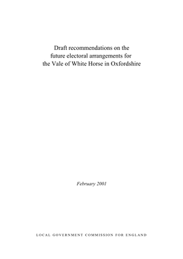 Draft Recommendations on the Future Electoral Arrangements for the Vale of White Horse in Oxfordshire